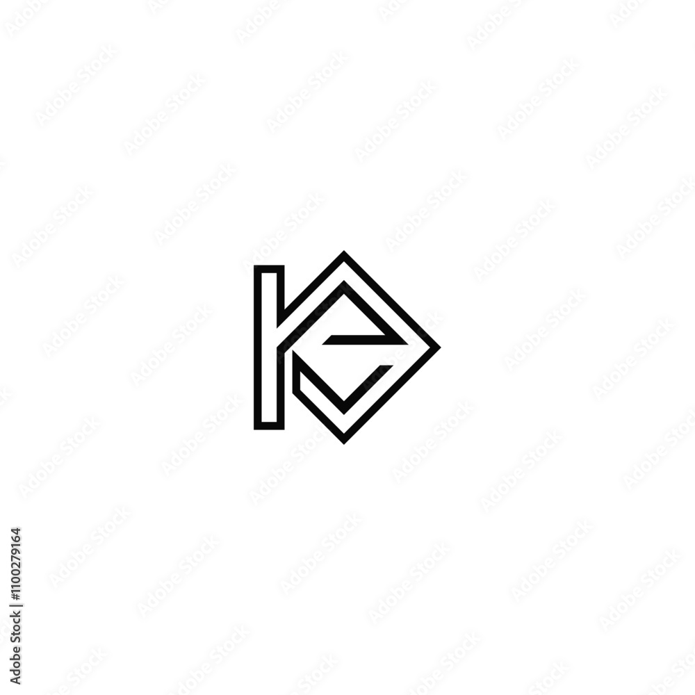 Fototapeta premium KE or EK logo and icon design