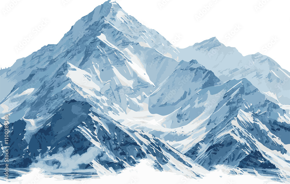 Fototapeta premium Ethereal Heights: The Majesty of Snow-Capped Peaks
