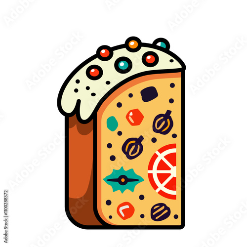 traditional panettone. flat vector illustration isolated on white background