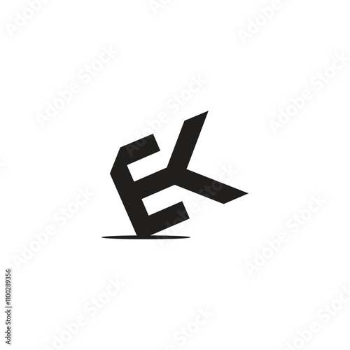 Alphabet Initials logo EK, KE, K and E
