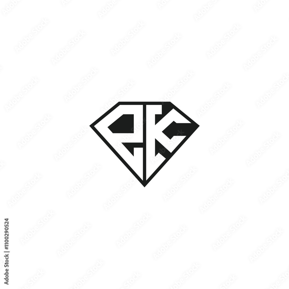 Fototapeta premium Diamond EK, KE, Abstract initial monogram letter alphabet logo design
