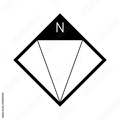 Architectural north arrow and compass outline vector