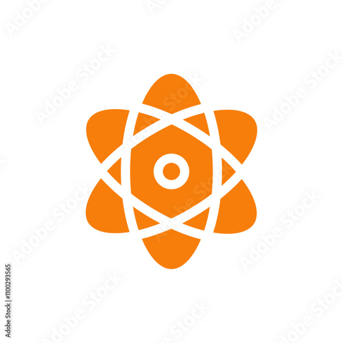 Atom scientific icon Outline vector for web ui