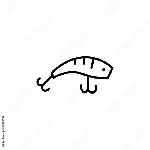 Bait Fishing Minnow icon Outline vector for web ui
