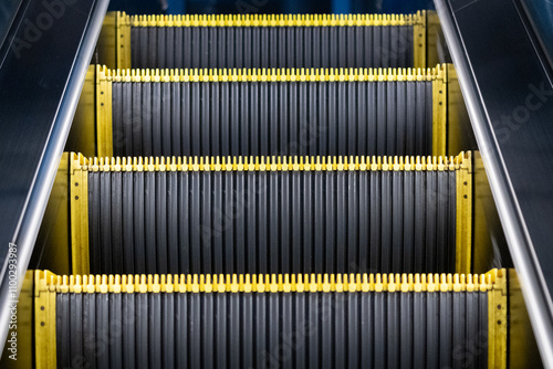 escalator in yellow