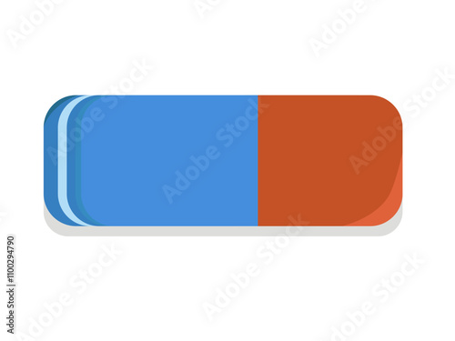  red and blue eraser on a white background