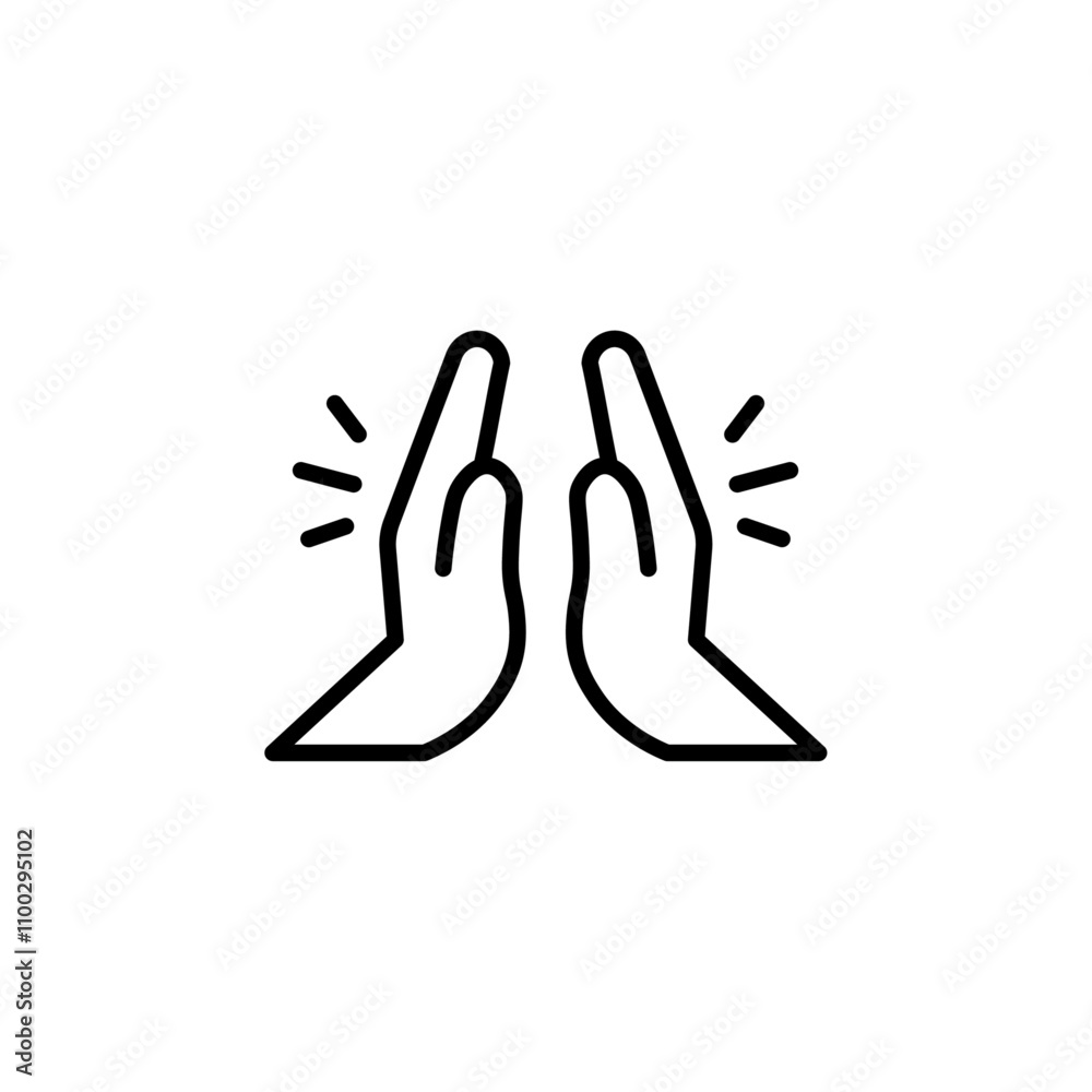 Fototapeta premium Clapping hand icon Outline vector for web ui