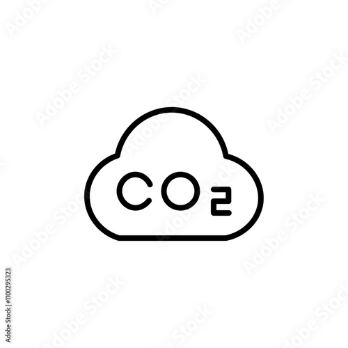 co2 gas carbon dioxide icon Outline vector for web ui