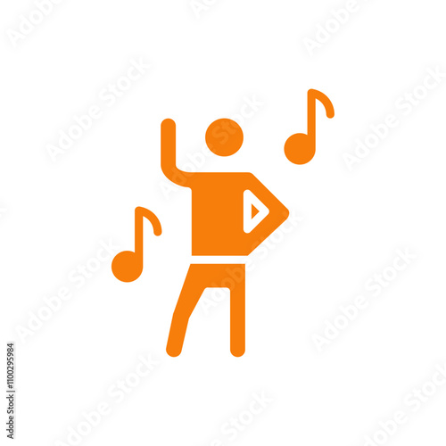 dance icon Outline vector for web ui