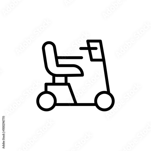 Electric wheelchair scooter icon Outline vector for web ui