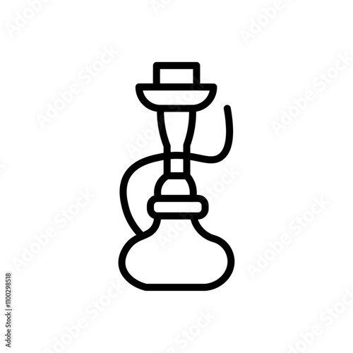 Hookah icon Outline vector for web ui