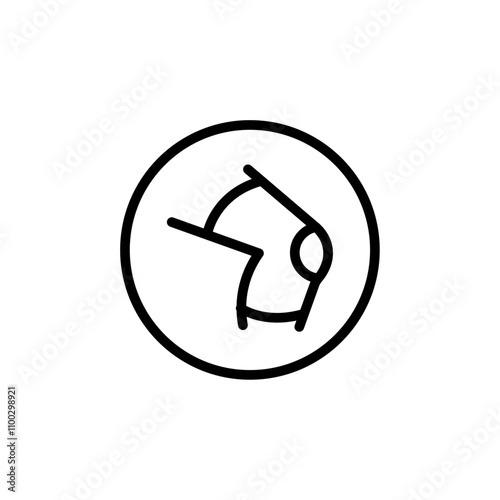 Knee Orthopedic Brace icon Outline vector for web ui