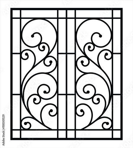 Modern window grill design vector template