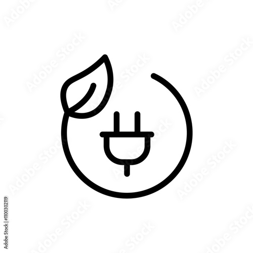 Sustainable ecological energy icon Outline vector for web ui