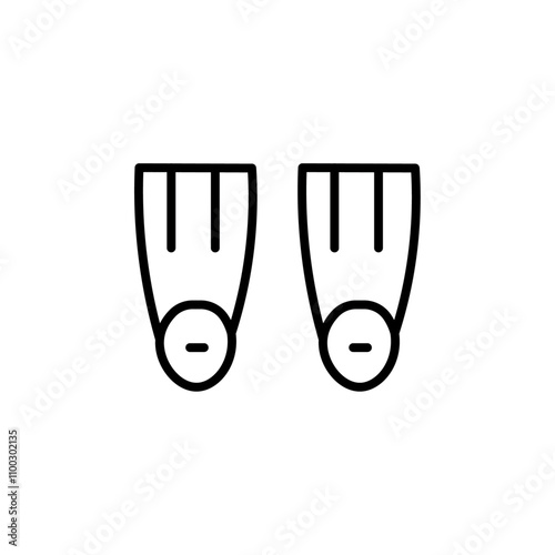 Swimming flippers icon Outline vector for web ui