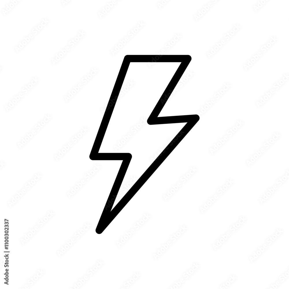 Thunder lightning icon Outline vector for web ui