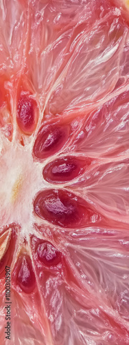 Macro of the center of a grapefruit