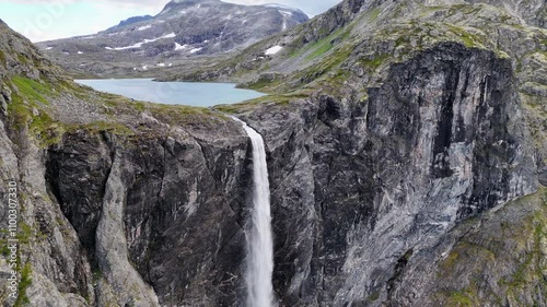 The Mardalsfossen Waterfall of West Norway in 4K.