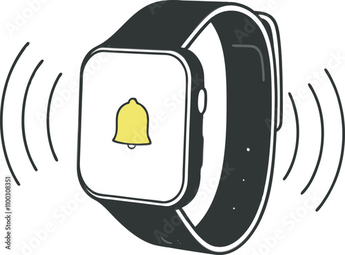 smartwatch vector icon silhouette