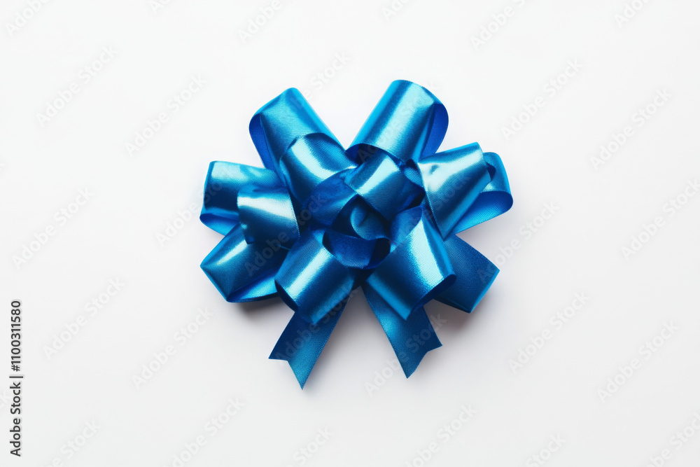 blue gift bow isolated on white background for design blue gift bow isolated on white background for design