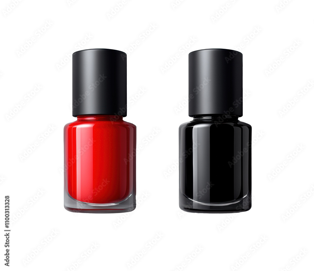 Obraz premium Manicure Nail Polish Bottles on Transparent Background