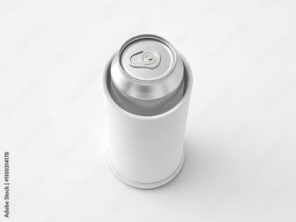 Aerial view collapsible koozie product mock-up. Aerial view collapsible koozie product mock-up.
