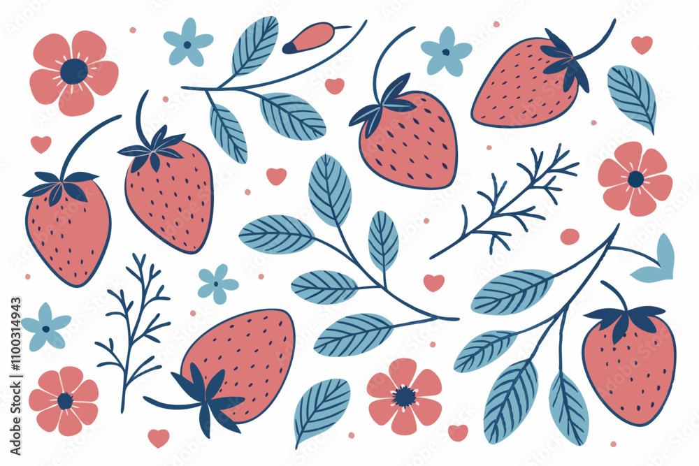 Fototapeta premium strawberry seamless pattern