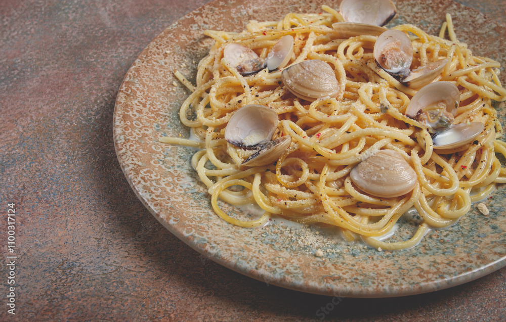 spaghetti vongole, venerki, homemade, no people, spaghetti vongole, venerki, homemade, no people,