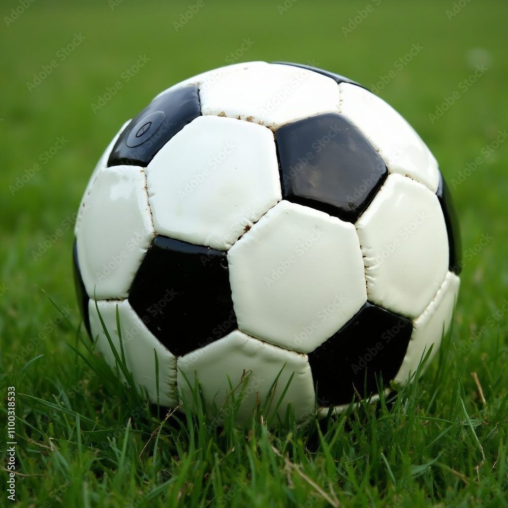 Fototapeta premium soccer ball on grass