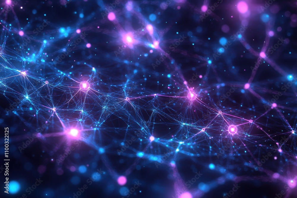 Fototapeta premium A blue and purple galaxy of stars and dots