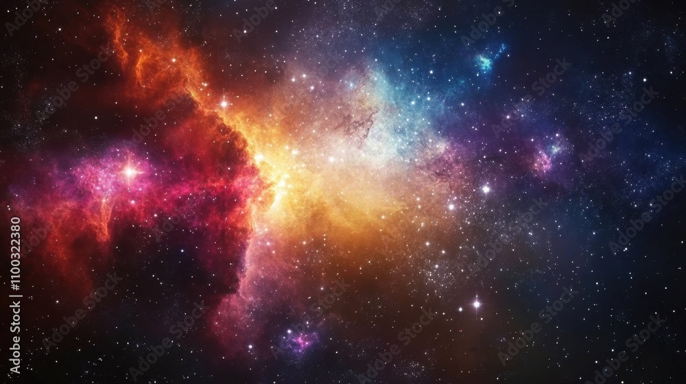 Fototapeta premium Cosmic explosion outer space digital art vast universe aesthetic perspective astronomy concept