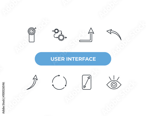 fully editable outline icon collection from user interface concept. thin line icons set such as archery champion, evolution, turn up arrow, display size, viewer,