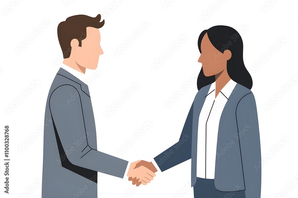 Fototapeta premium Simple handshake design for partnerships. 