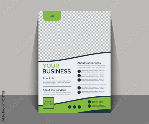 Corporate business flyer template design set with green and gray white color design, marketing, business proposal, promotion, advertise, publication, annual report, poster cover page, flyer in A4.