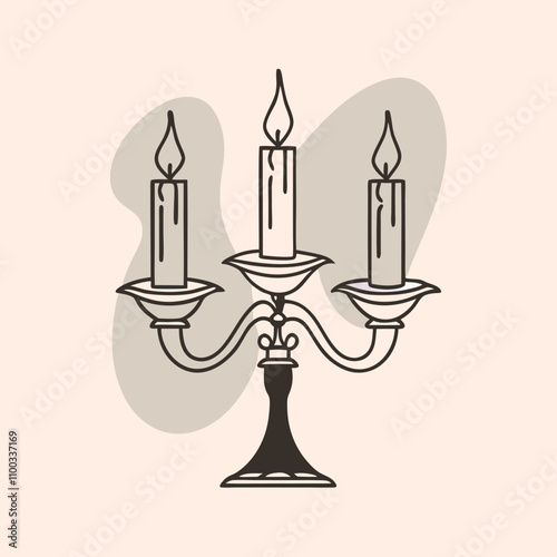 a black and white silhouette of a candelabra