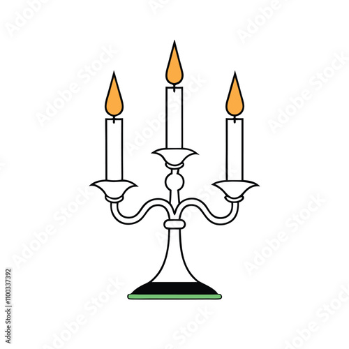 a black and white silhouette of a candelabra