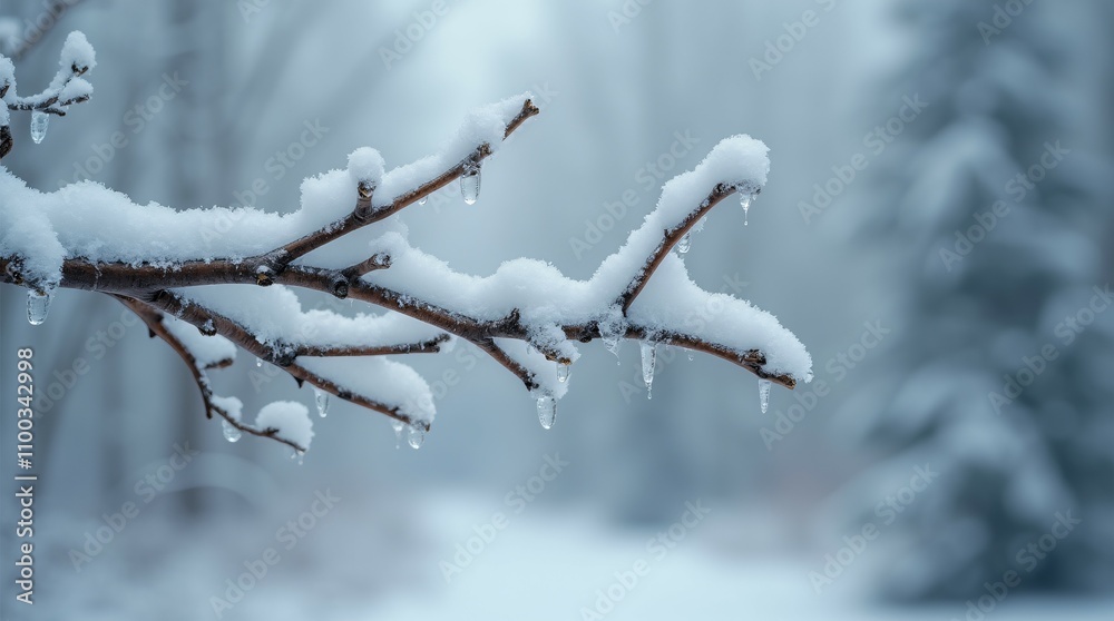 Obraz premium Snow Covered Branches.