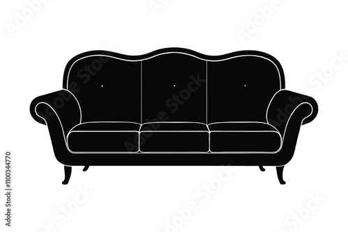 Sofa Icon Vector - Modern and Minimalist Furniture Design for Home Decor and Interior Illustration photo