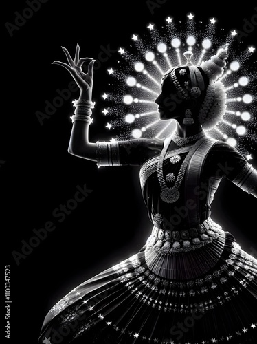 scenic view of a silhouette of a classical dancer performing in a theatre