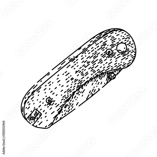 utility pocket knife hand drawn. edc tactical, multi sharp, compact durable utility pocket knife vector sketch. isolated black illustration
