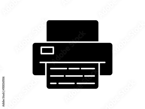 printer machine icon simple flat style, pictogram for ui or ux vector illustration, isolated on white