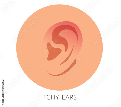 Human Ear - Itchy - Stock Illustration
