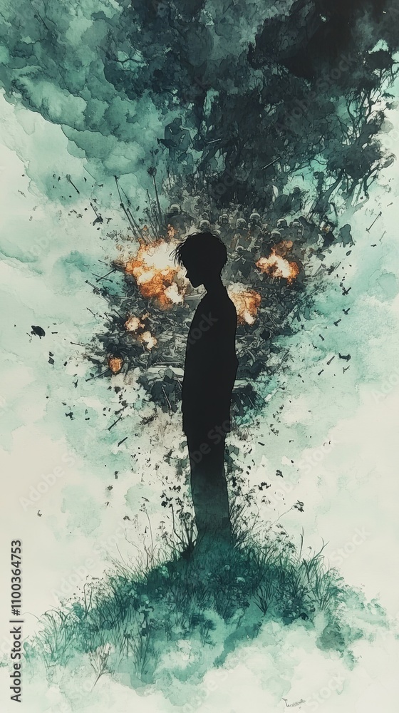 Fototapeta premium The Battlefield Within, Post Traumatic Stress Disorder PTSD