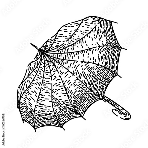 classic umbrella hand drawn. antique old, fashioned nostalgic, heritage traditional classic umbrella vector sketch. isolated black illustration