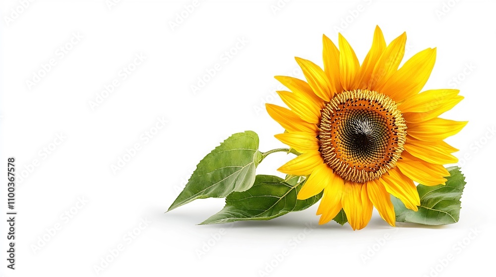 Fototapeta premium Vibrant Sunflower Bloom on Soft Gradient Background