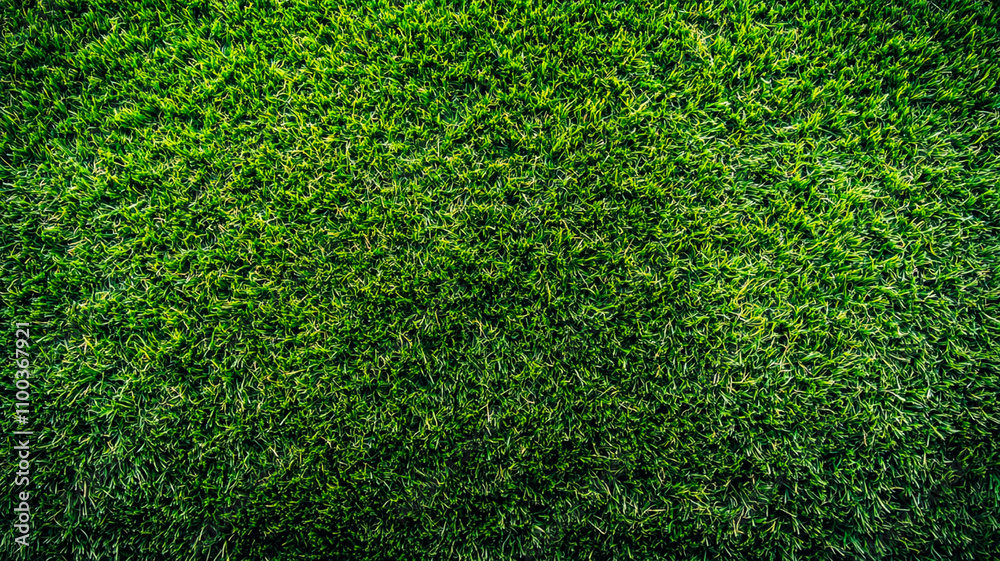 Obraz premium Top view of green grass texture background