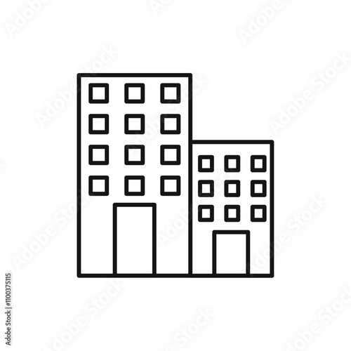Apartment icon Isolated flat vector in outline