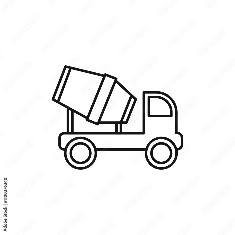 Fototapeta premium Cement mixers icon Isolated flat vector in outline