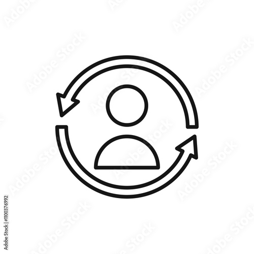 Customer retention icon Isolated flat vector in outline