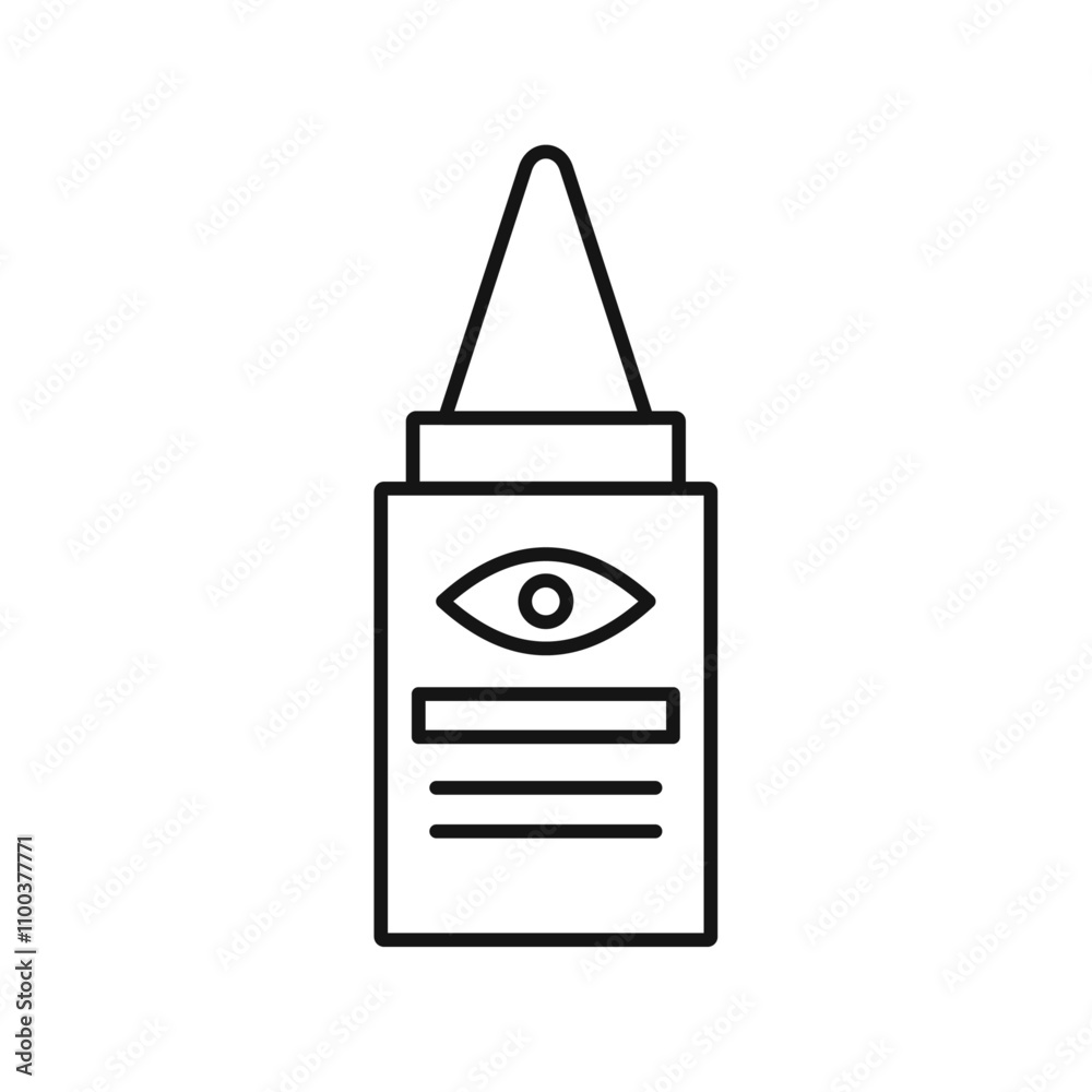 Fototapeta premium Eye drop icon Isolated flat vector in outline